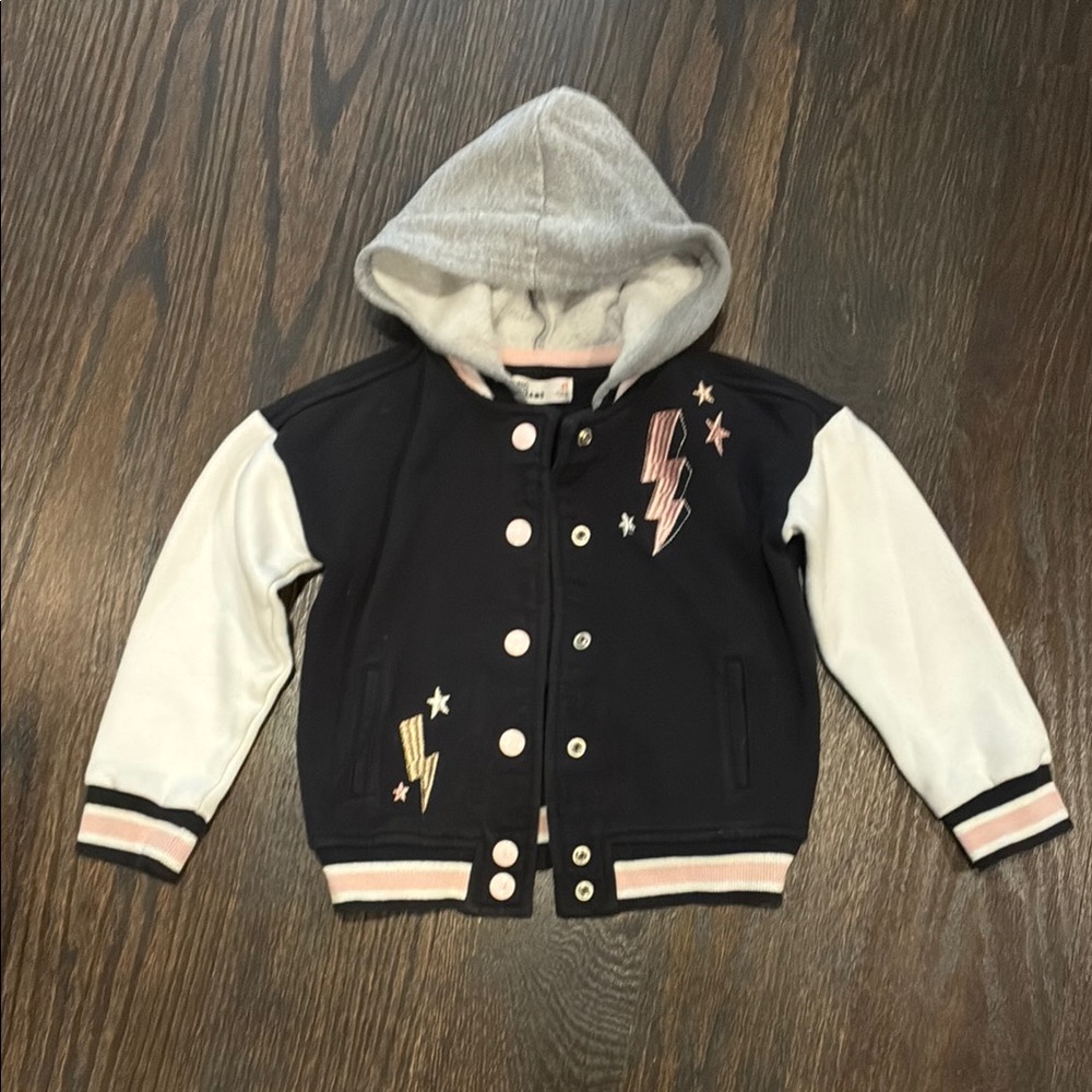 Epic Threads Black and White Jacket with Lightning Pattern